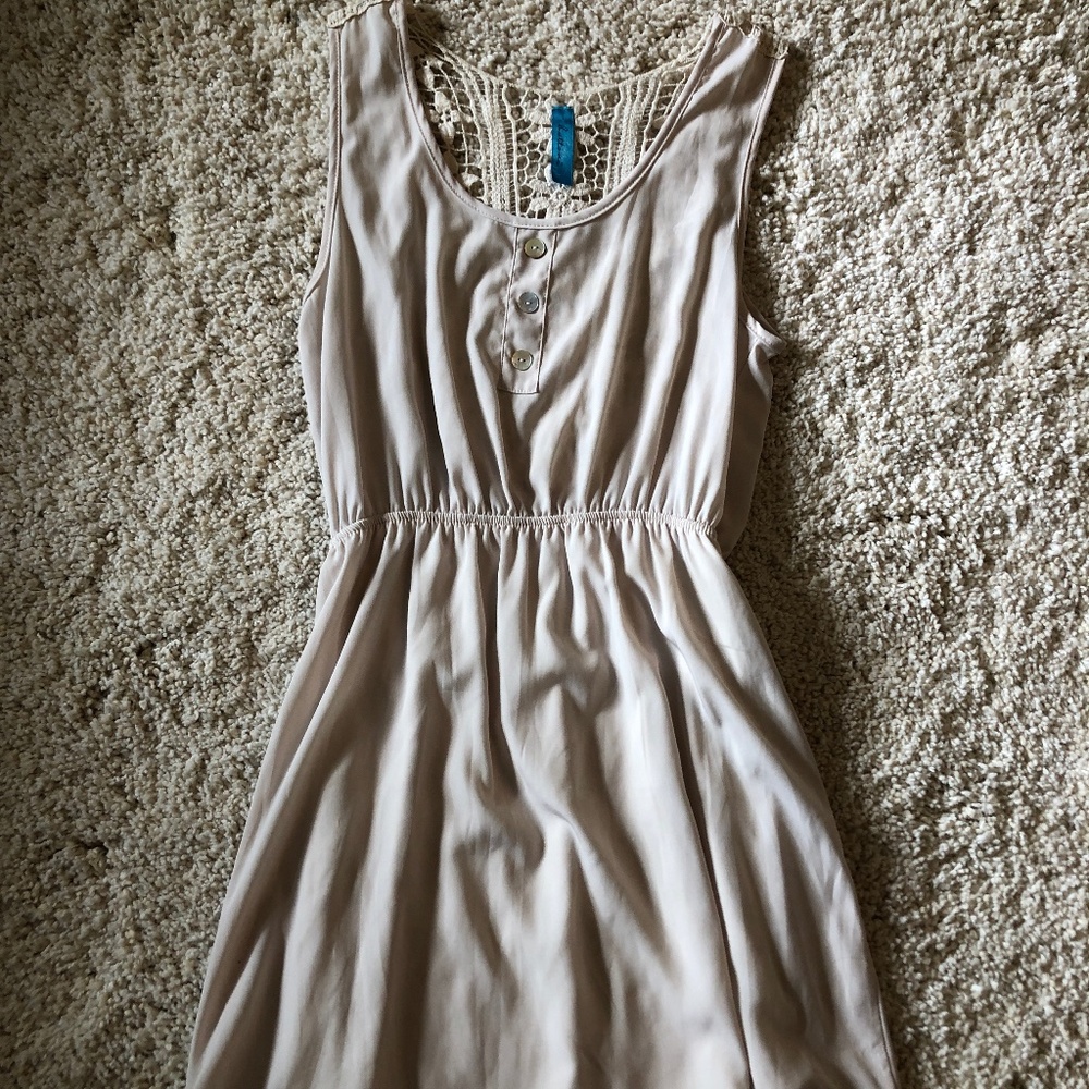 Cream Dress with Detailed Stitched Back